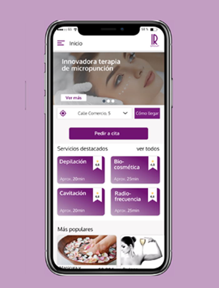 Imagen noticia IR GROUP PRESENTA UNA APP MÓVIL PARA CENTROS DE ESTÉTICA