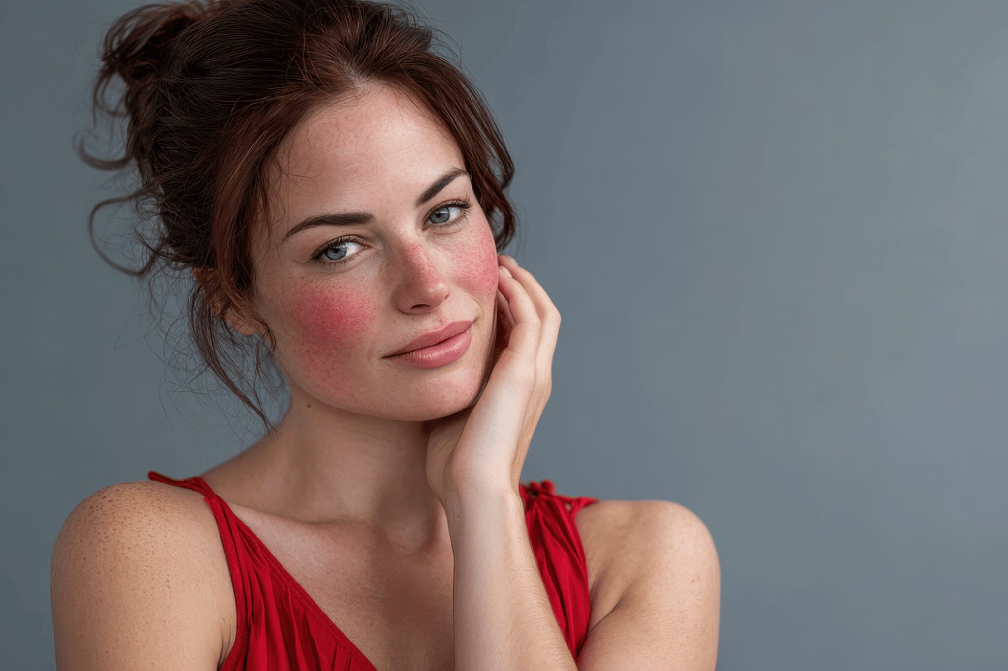 Chica con rosácea