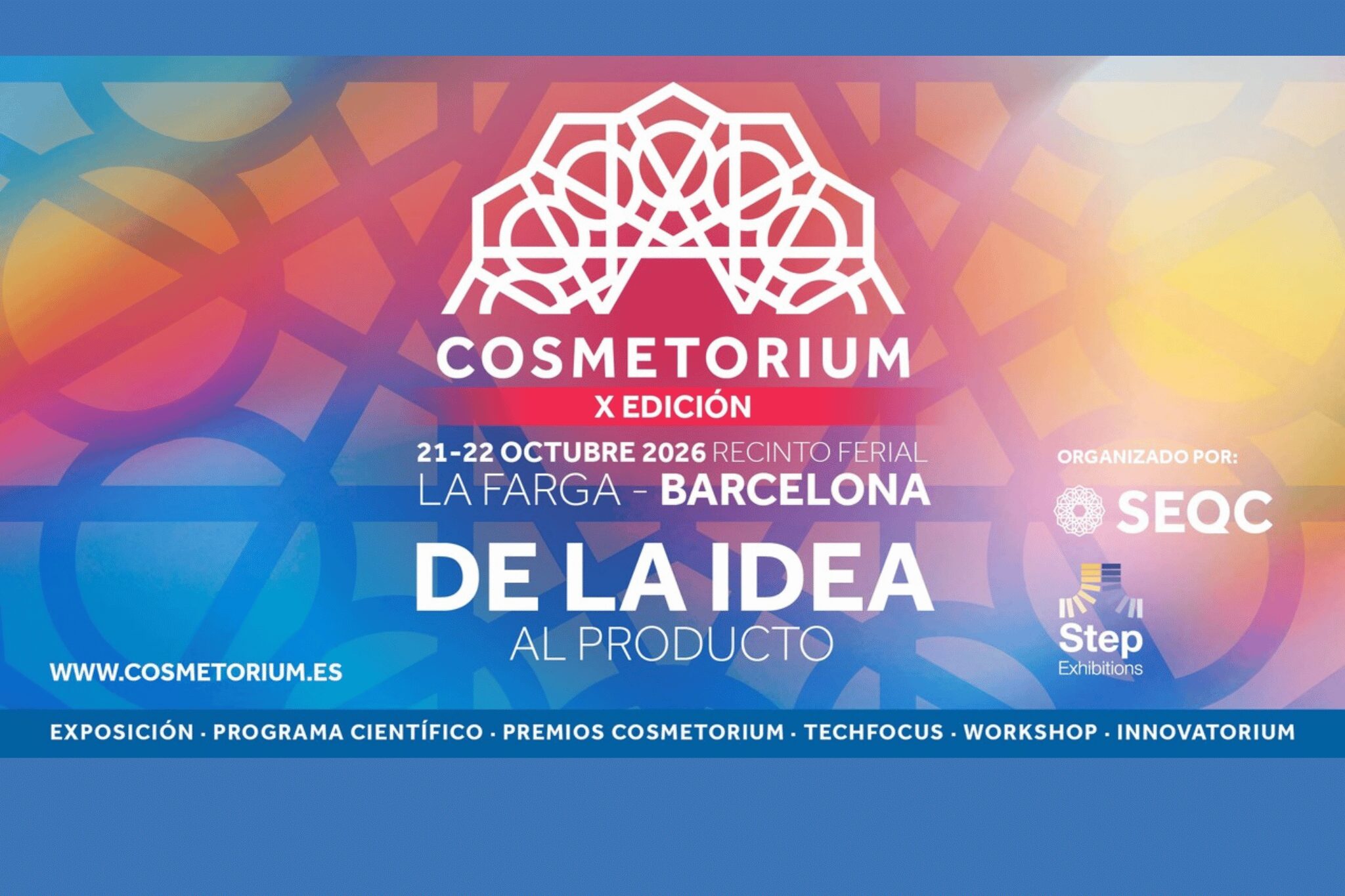 La feria de referencia para la industria cosmética en España regresará los días 21 y 22 de octubre a La Farga de L’Hospitalet de Barcelona con más expositores y una programación científica y técnica reforzada para esta edición de aniversario.